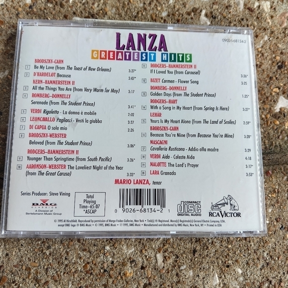 Lanza Greatest Hits CD Mario Lanza Opera Music - Picture 2 of 2